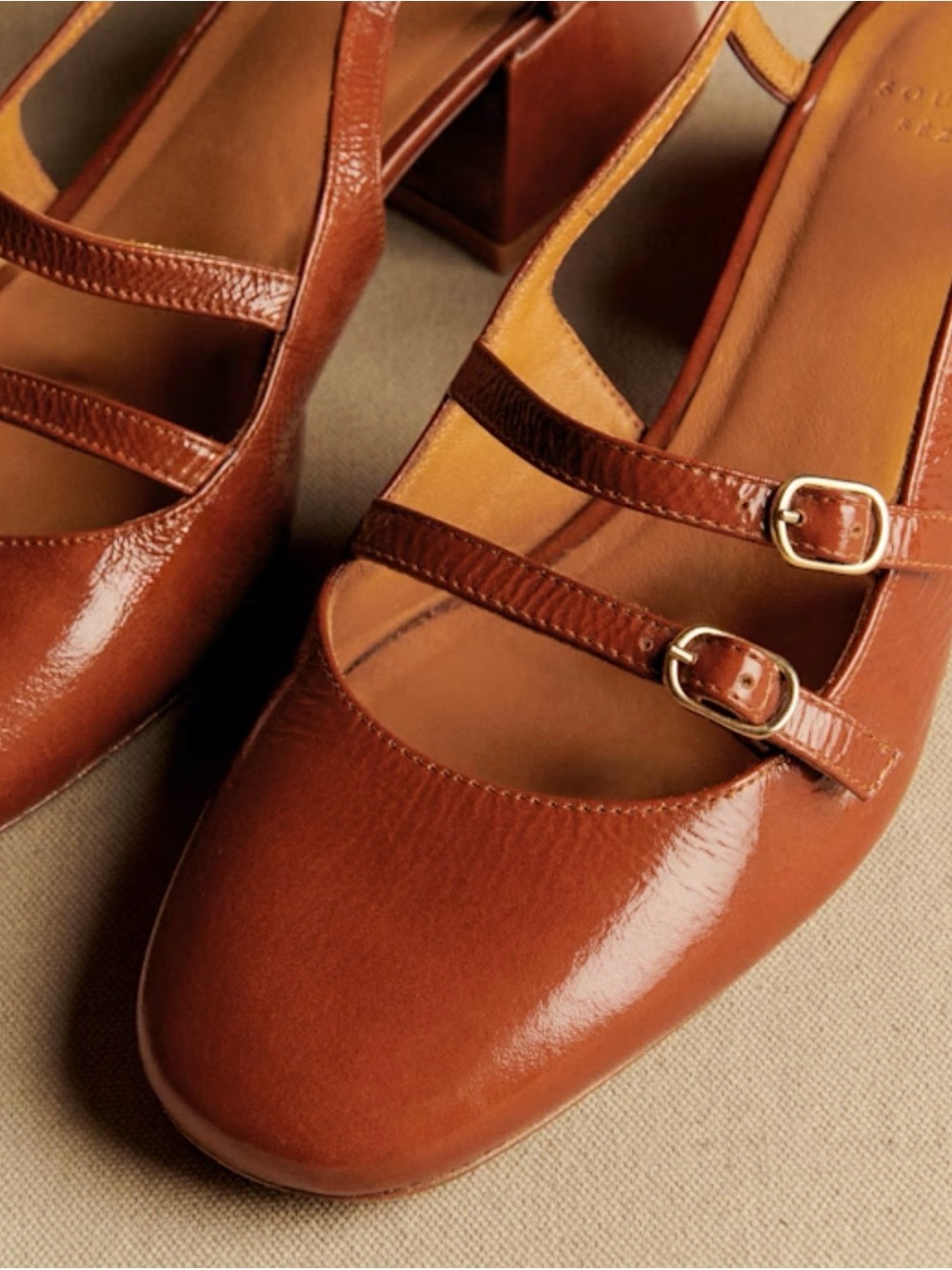 Sezane Paula Babies in Polished Camel size 8, new with tags NWT - Picture 3 of 8